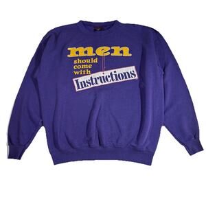 Vintage 90s “Men Should Come With Instructions”Crewneck Sweatshirt Purple Size L